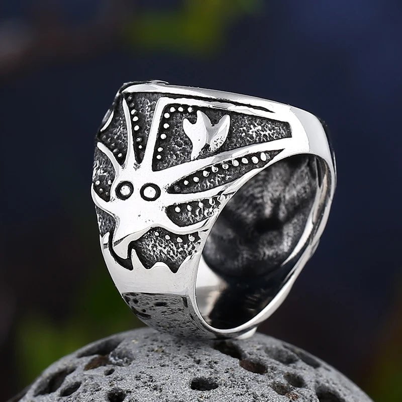 Wee Luxury Men Rings Trendy Carved Sailing Ship Navigation Ring For Men