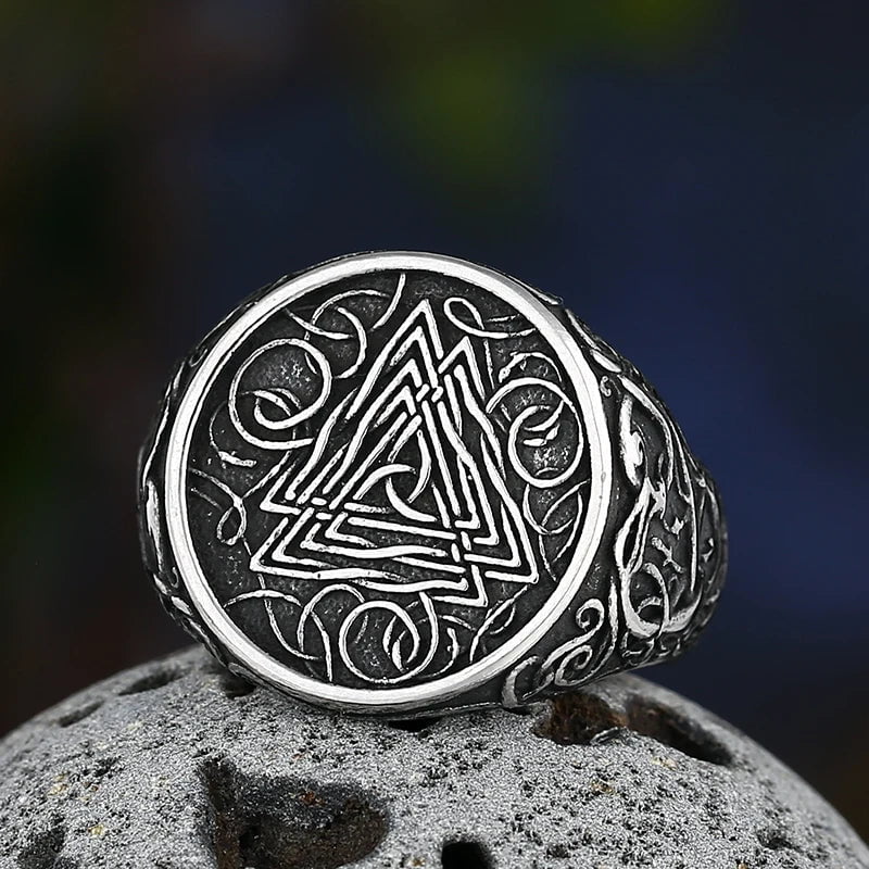 Wee Luxury Men Rings Triangle / US SIZE / 7 Nordic Viking Stainless Steel Ring For Men