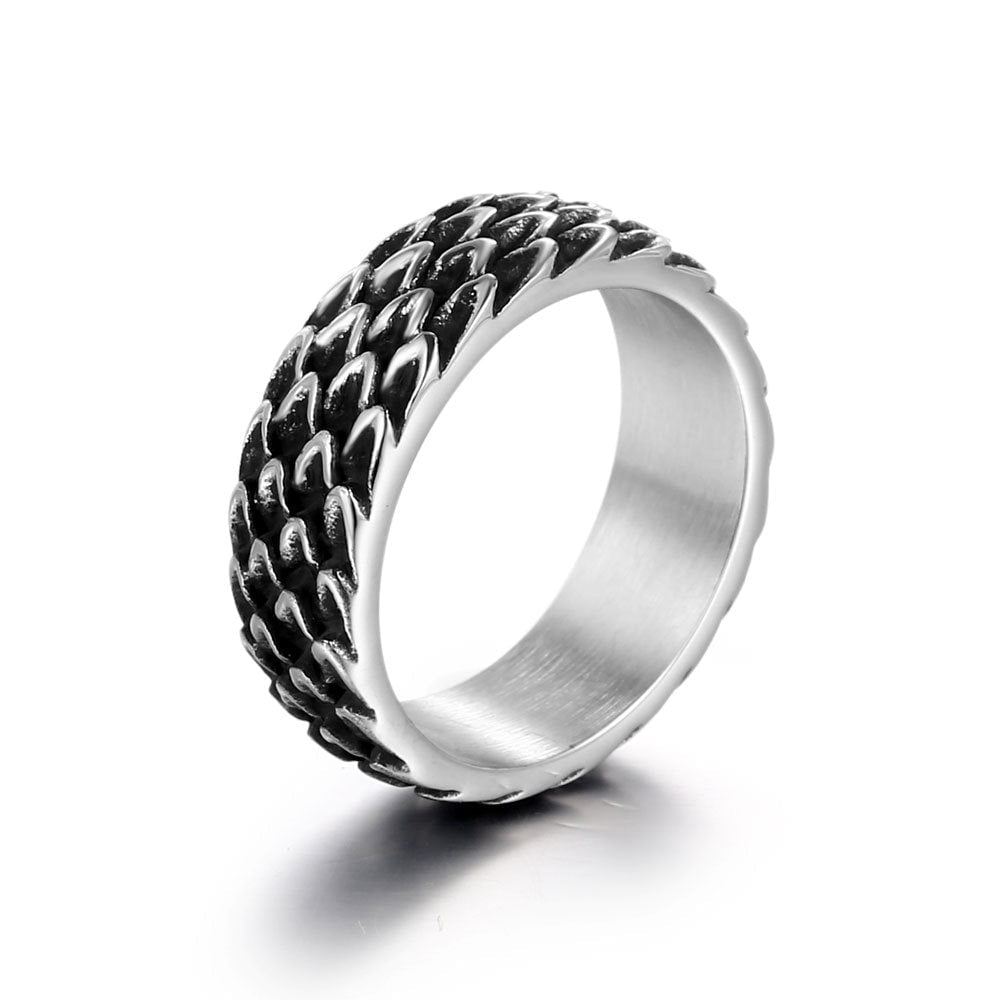 Wee Luxury Men Rings Vintage Couple's Titanium and Stainless Steel Matching Rings