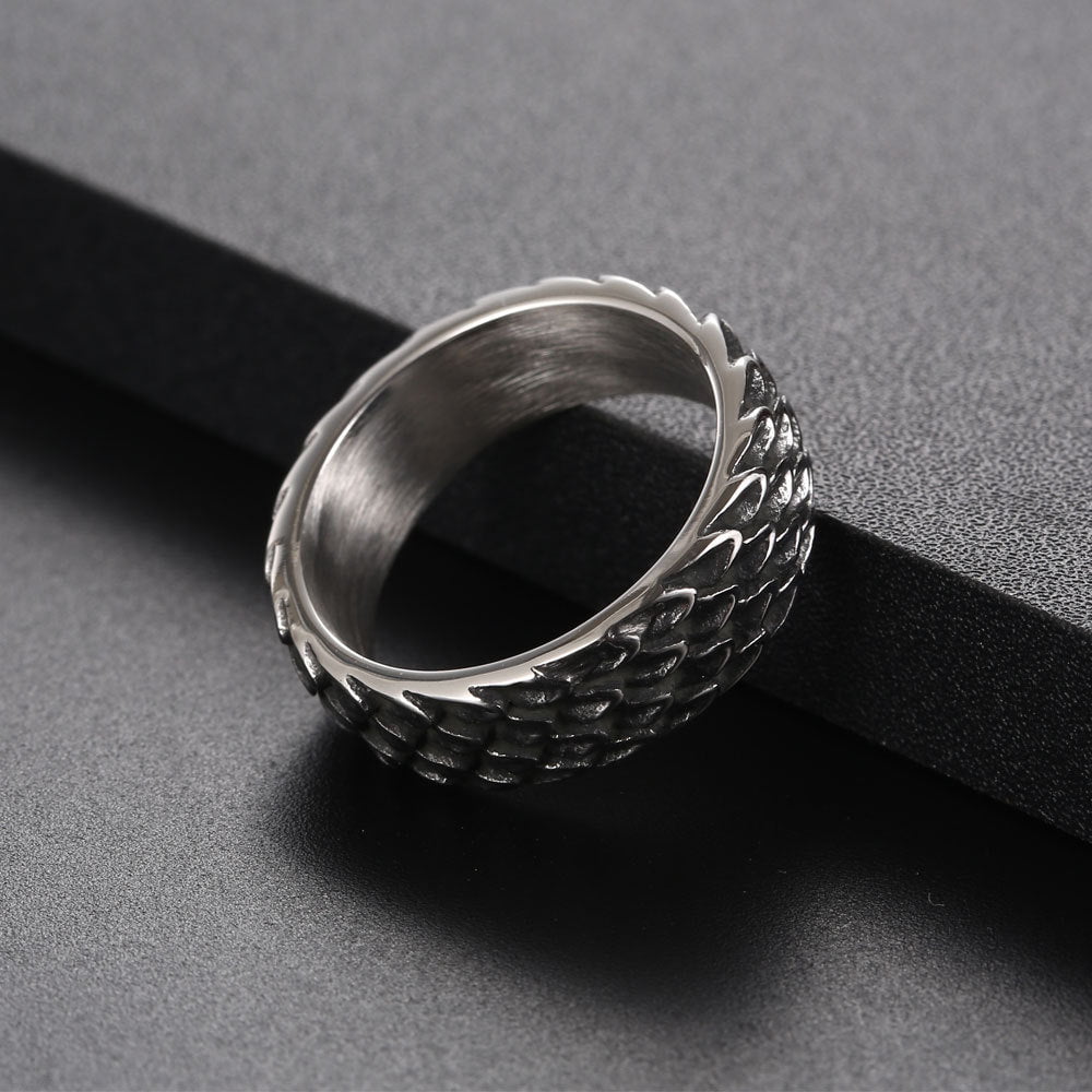 Wee Luxury Men Rings Vintage Couple's Titanium and Stainless Steel Matching Rings