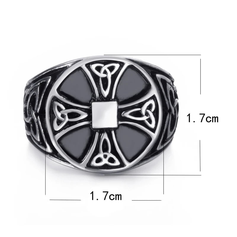 Wee Luxury Men Rings Vintage Men Stainless Steel Rings Solar Cross