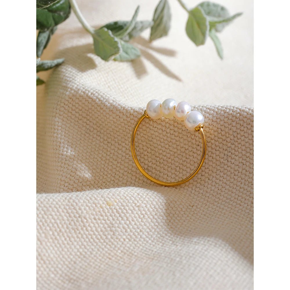 Wee Luxury Natural Freshwater Pearls Thin Index Finger Ring for Women