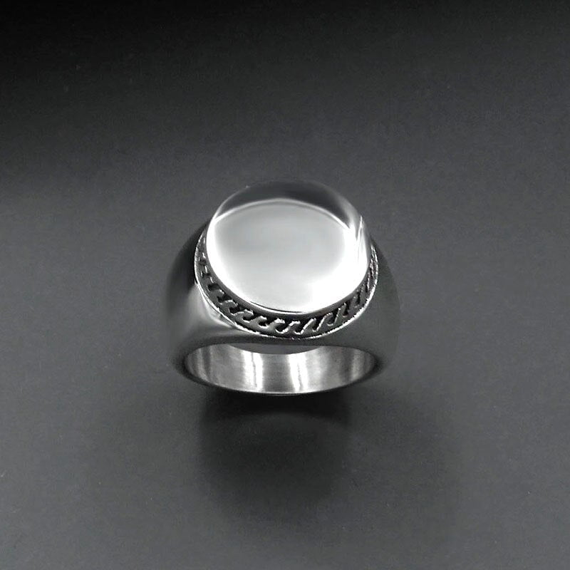 Retro High Polished Cool Ring for Men