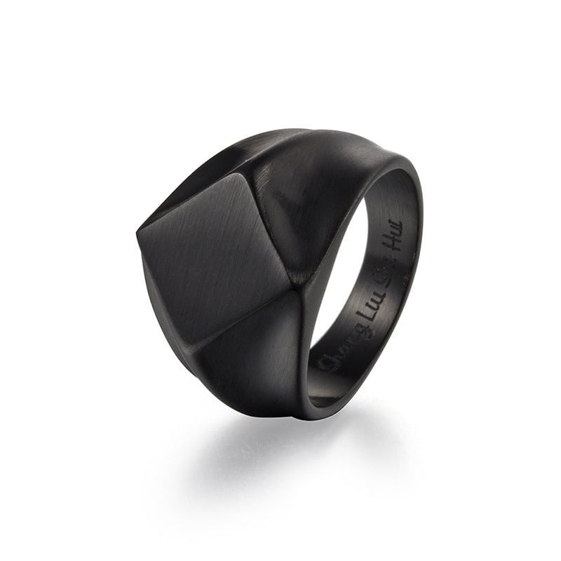 Wee Luxury Rings 黑色（8码） Chic Retro Geometric Couples Rings by Vintage Minimalist Fashion