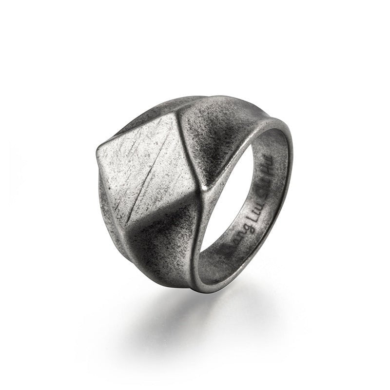 Wee Luxury Rings 古银色（8码） Chic Retro Geometric Couples Rings by Vintage Minimalist Fashion