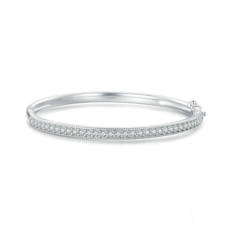 Wee Luxury Silver Bracelets 17cm Bangle Bracelet Plated in Platinum Fine Silver