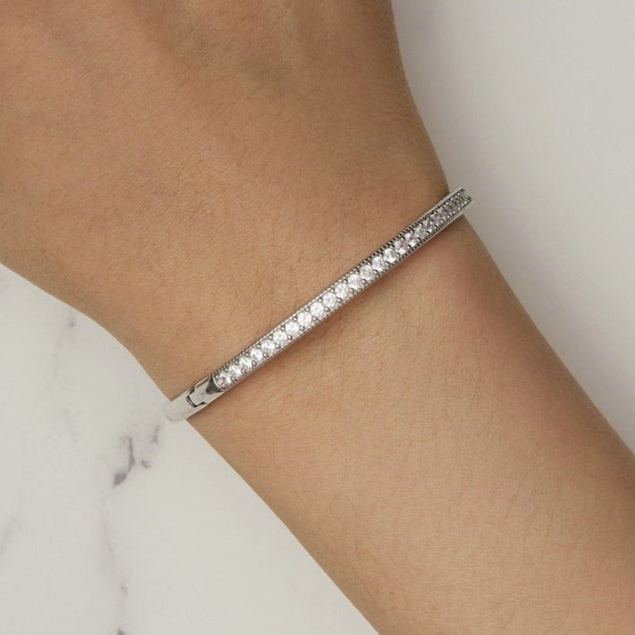 Wee Luxury Silver Bracelets Bangle Bracelet Plated in Platinum Fine Silver