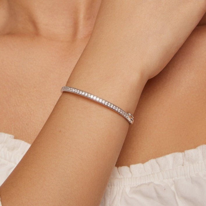 Wee Luxury Silver Bracelets Bangle Bracelet Plated in Platinum Fine Silver