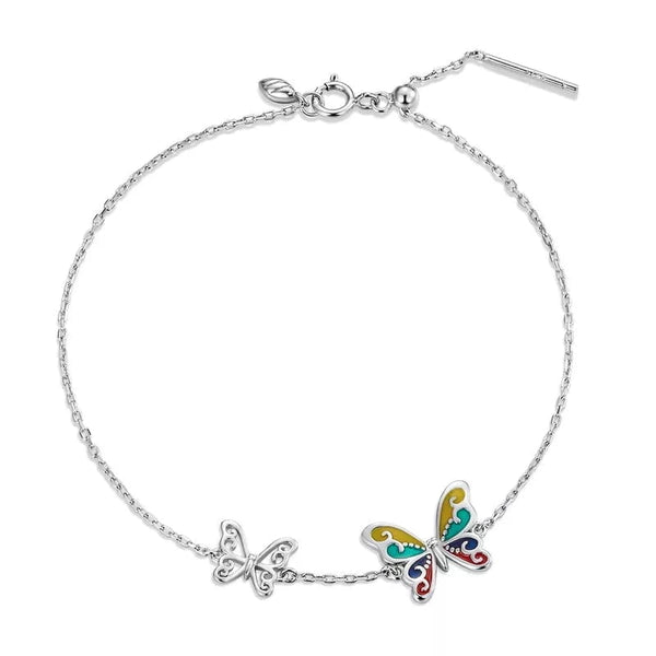 Wee Luxury Silver Bracelets Brilliant Butterfly Silver Chain Bracelet for Women