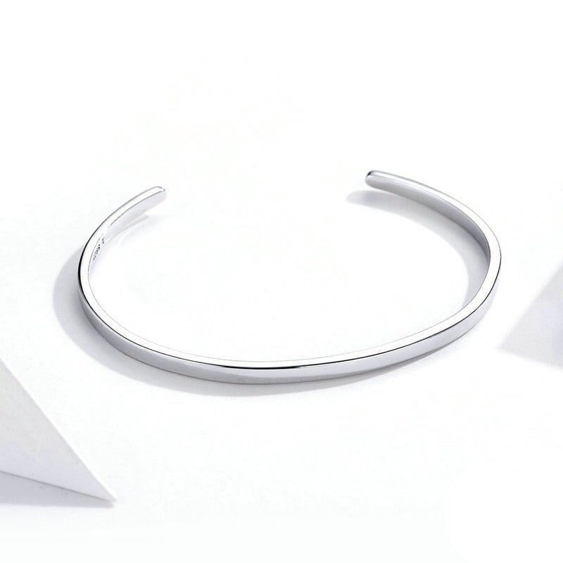 Wee Luxury Silver Bracelets Silver Cuff Engrave Courage Bangle Bracelet