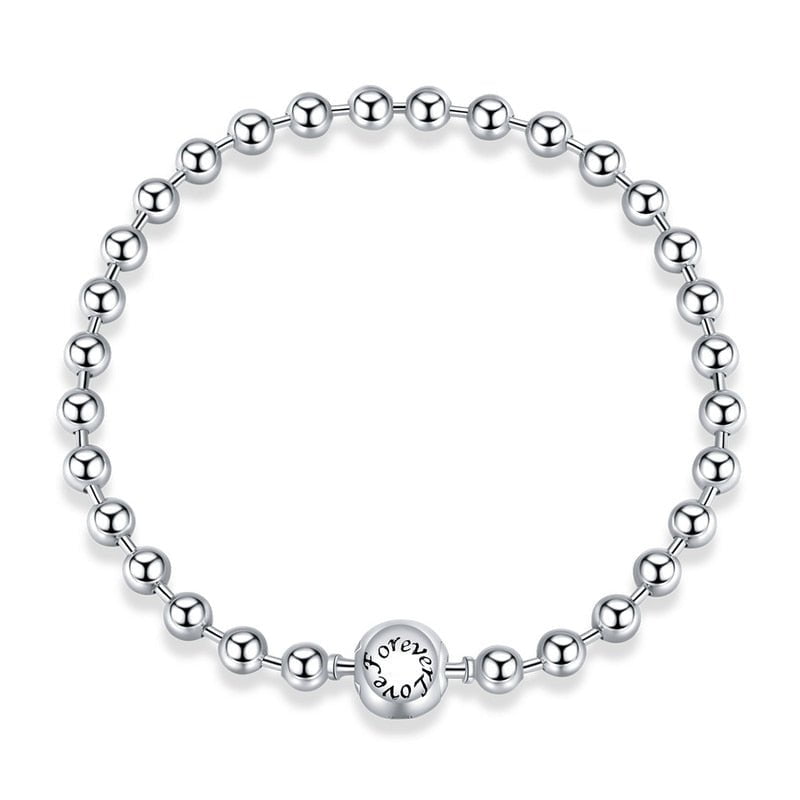 Wee Luxury Silver Bracelets Style 2 / 17cm Trendy Silver Bead Bracelet with Heart Charm