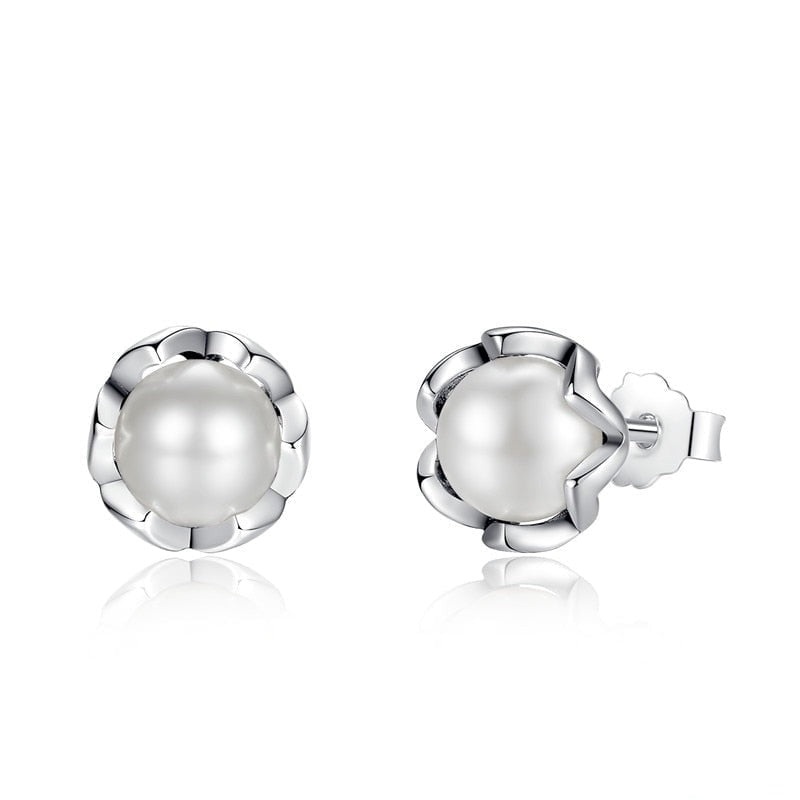 Wee Luxury Silver Earrings Silver Fashion Silver Cultured Elegance Stud Earrings For Women