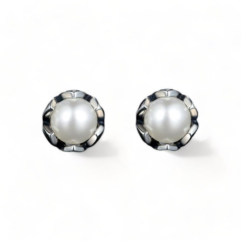 Wee Luxury Silver Earrings Silver Fashion Silver Cultured Elegance Stud Earrings For Women