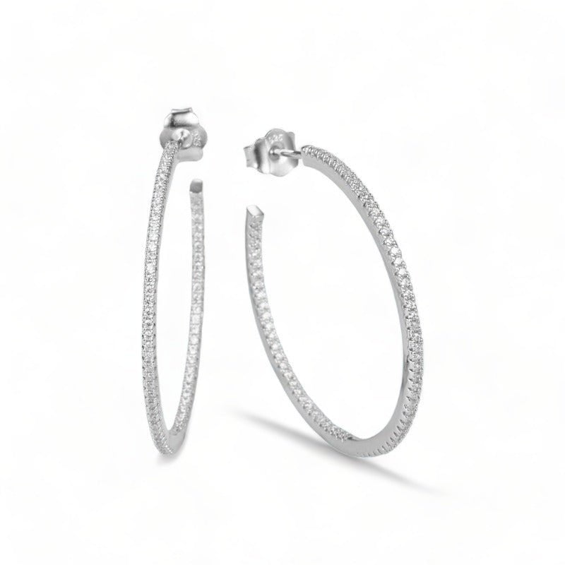 Wee Luxury Silver Earrings Silver High Quality Zircon Retro Round Hoop Corner Earrings For Girls