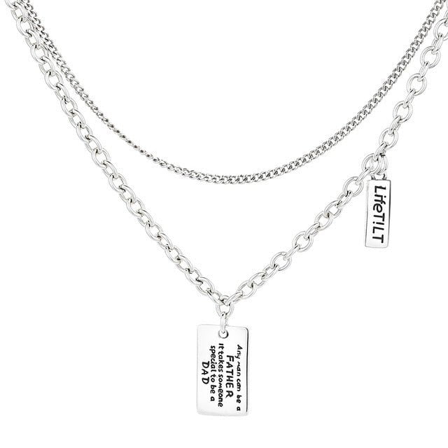 Wee Luxury Silver Necklaces 152l/about 20.2 grams / 925 silver Double-layer English Alphabet Chain Necklace For Women