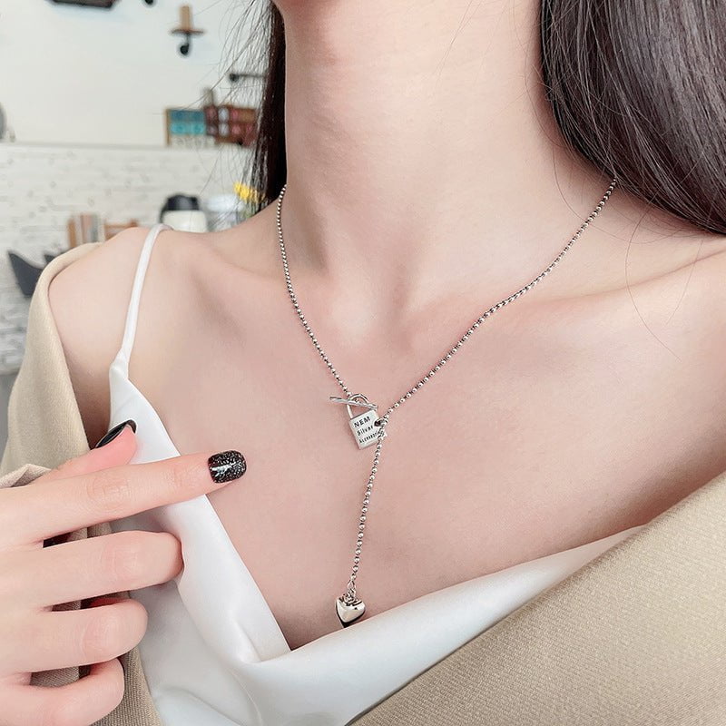 Wee Luxury Silver Necklaces 296l/about 9.5g / 925 silver S925 Sterling Silver Lock Shape Love Necklace