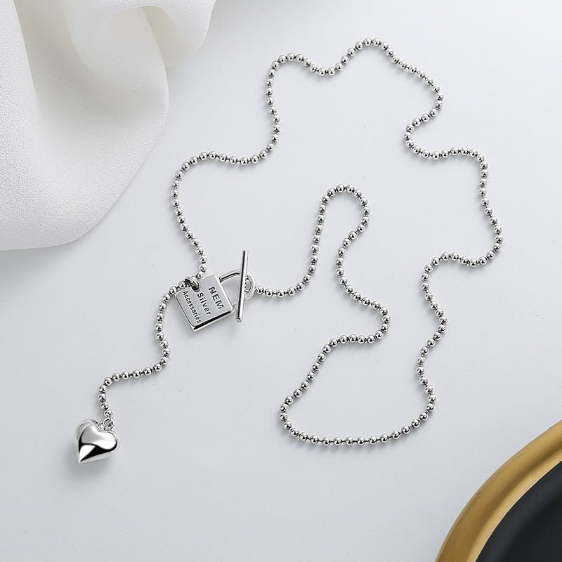 Wee Luxury Silver Necklaces 296l/about 9.5g / 925 silver S925 Sterling Silver Lock Shape Love Necklace