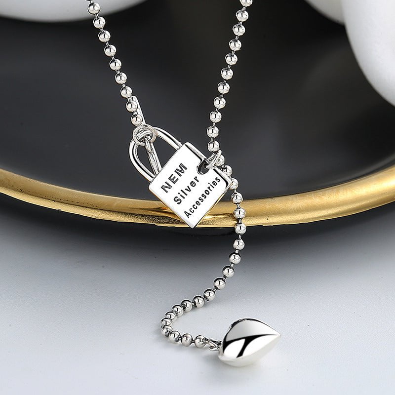 Wee Luxury Silver Necklaces 296l/about 9.5g / 925 silver S925 Sterling Silver Lock Shape Love Necklace