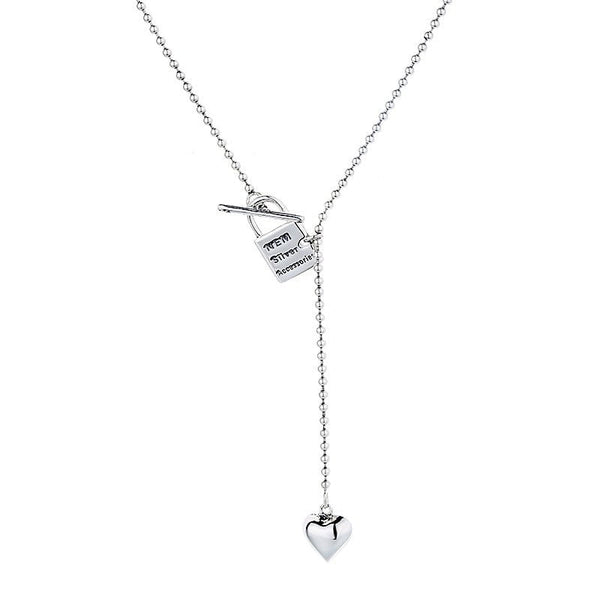 Wee Luxury Silver Necklaces 296l/about 9.5g / 925 silver S925 Sterling Silver Lock Shape Love Necklace