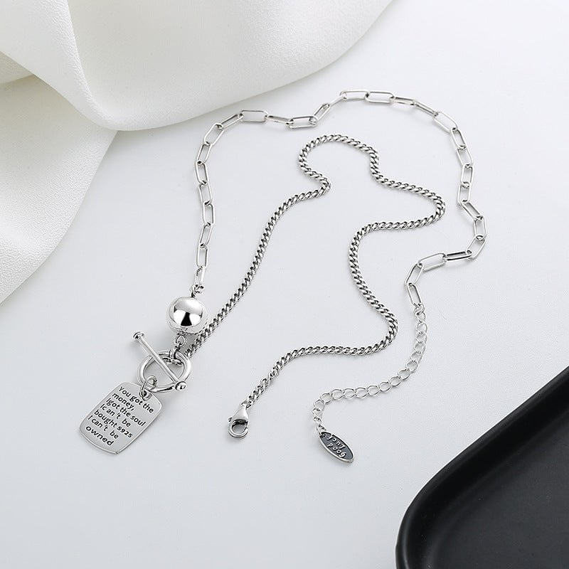 Wee Luxury Silver Necklaces 372fl/about 12g / 925 silver Alphabet Square Luxury Style Clavicle Chain Necklace