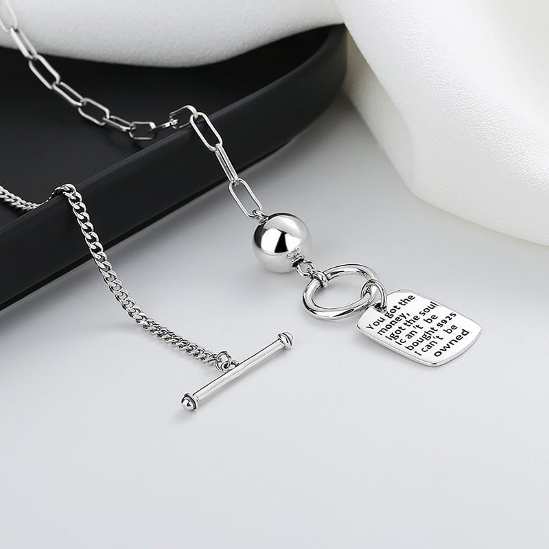 Wee Luxury Silver Necklaces 372fl/about 12g / 925 silver Alphabet Square Luxury Style Clavicle Chain Necklace