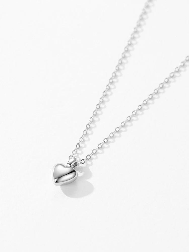 Wee Luxury Silver Necklaces Charming 925 Sterling Silver Heart-Shaped Pendant Necklace for Her