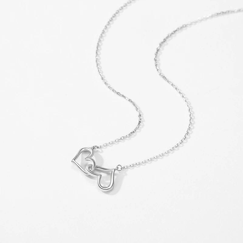 Wee Luxury Silver Necklaces Classic Sterling Silver Heart Necklace with Trendy Link Chain