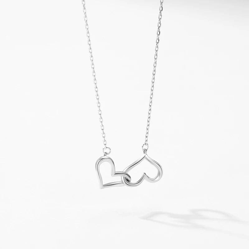 Wee Luxury Silver Necklaces Classic Sterling Silver Heart Necklace with Trendy Link Chain