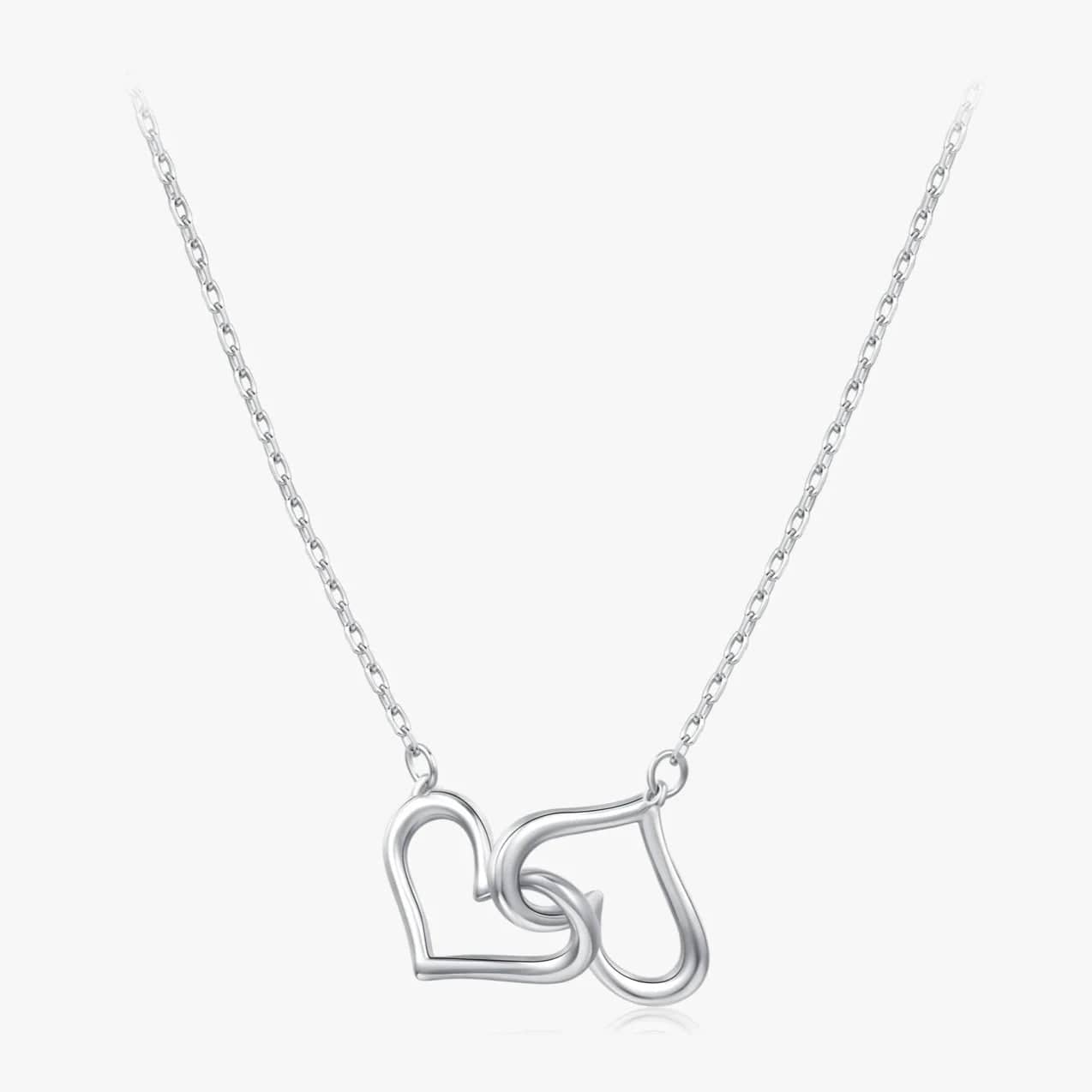 Wee Luxury Silver Necklaces Classic Sterling Silver Heart Necklace with Trendy Link Chain