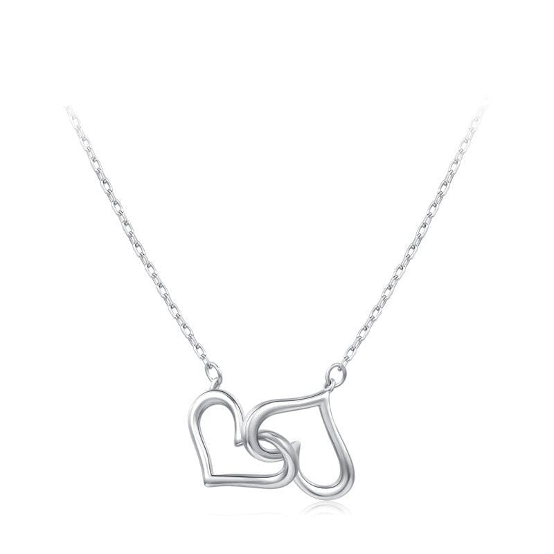 Wee Luxury Silver Necklaces Classic Sterling Silver Heart Necklace with Trendy Link Chain