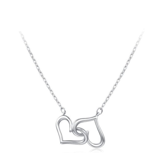 Wee Luxury Silver Necklaces Classic Sterling Silver Heart Necklace with Trendy Link Chain