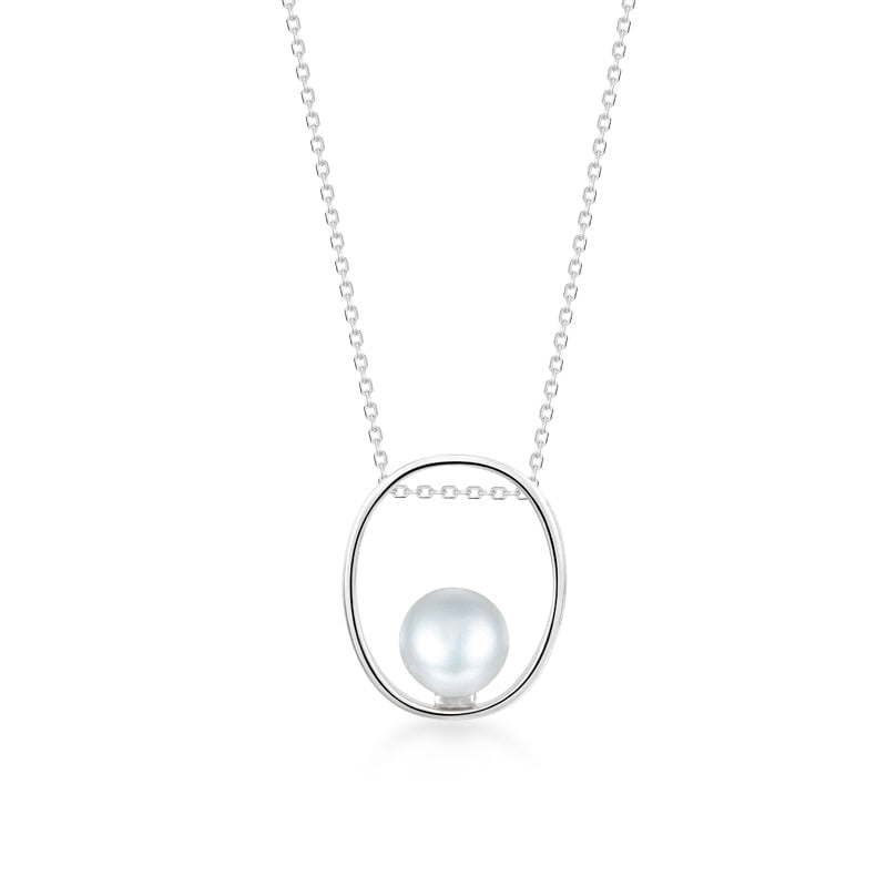 Wee Luxury Silver Necklaces Natural Freshwater Bread Pearl Simple Texture And Personality Elegant Fine Jewelry