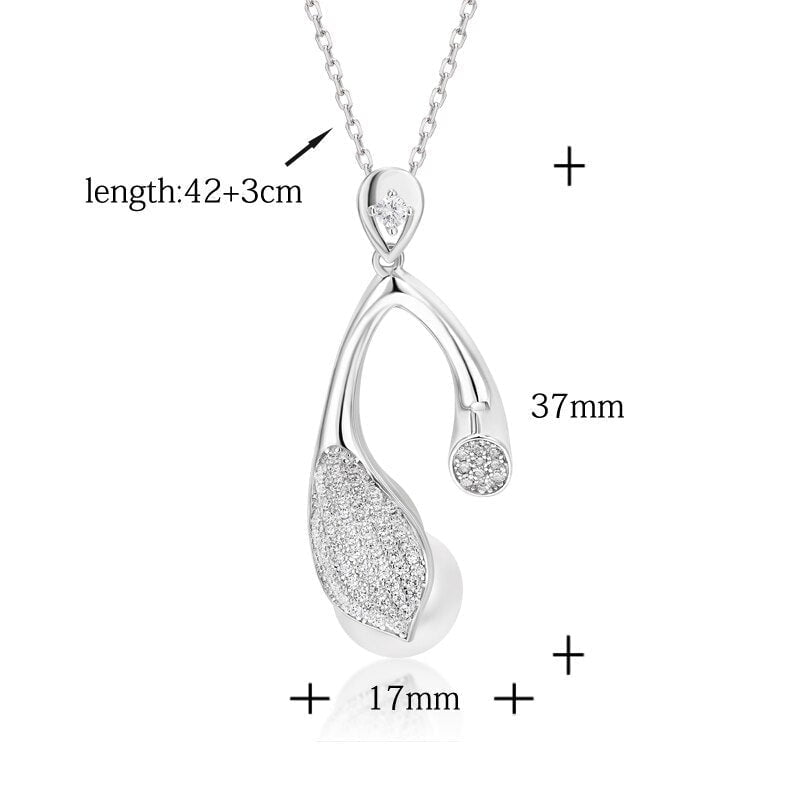 Wee Luxury Silver Necklaces Pendant and Chain Natural Freshwater Pearl Necklace For Women