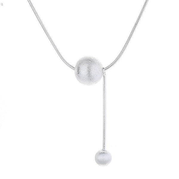 Wee Luxury Silver Necklaces Silver / 925 silver S925 Sterling Silver Snake Bone Chain Brushed Ball Tassel Necklace