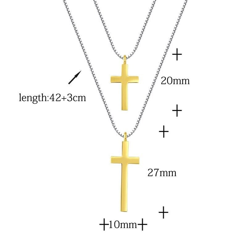Wee Luxury Silver Necklaces Silver Classic Cross Plain Silver  Necklaces For Women