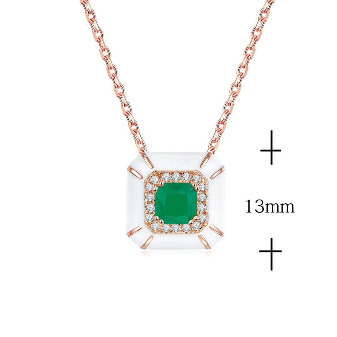 Wee Luxury Silver Necklaces Silver Crystal Glass Shining Zircon Handmade Enamel Necklace For Women