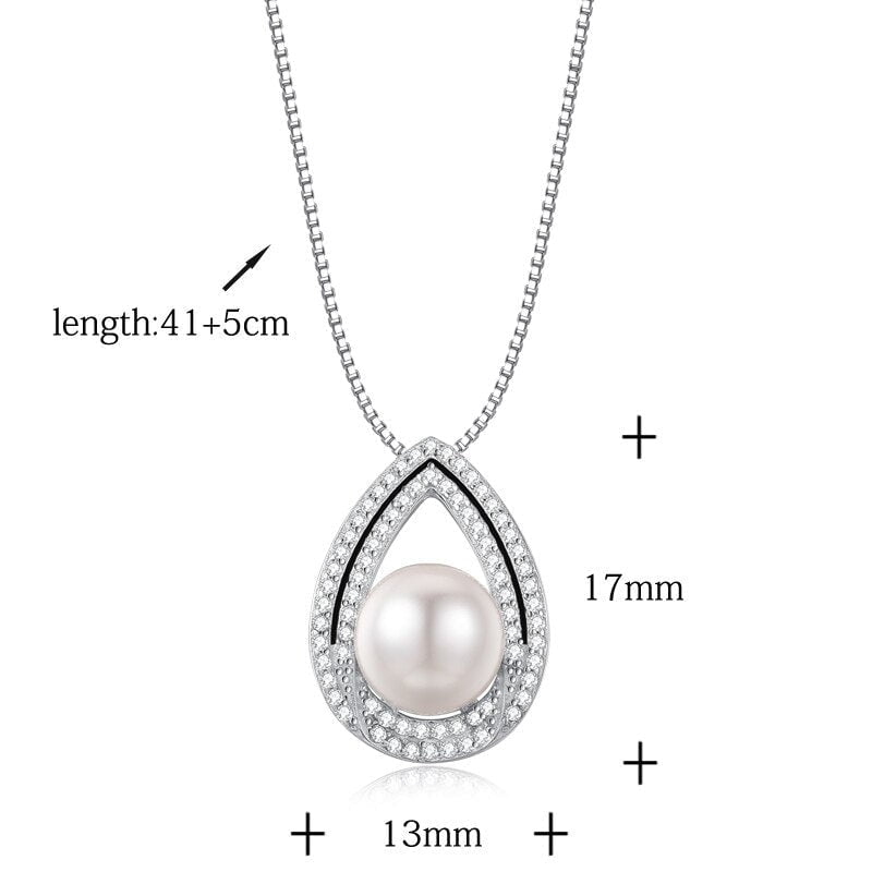 Wee Luxury Silver Necklaces Silver Geometric Zircon Pearl Mini Small Pendant Necklace For Women