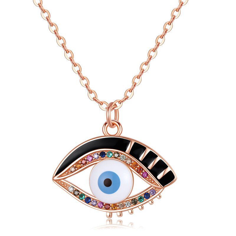 Wee Luxury Silver Necklaces Style 4 / 45cm Blue Resin Evil Eye Sterling Silver Necklace - Trendy Pendant for Women