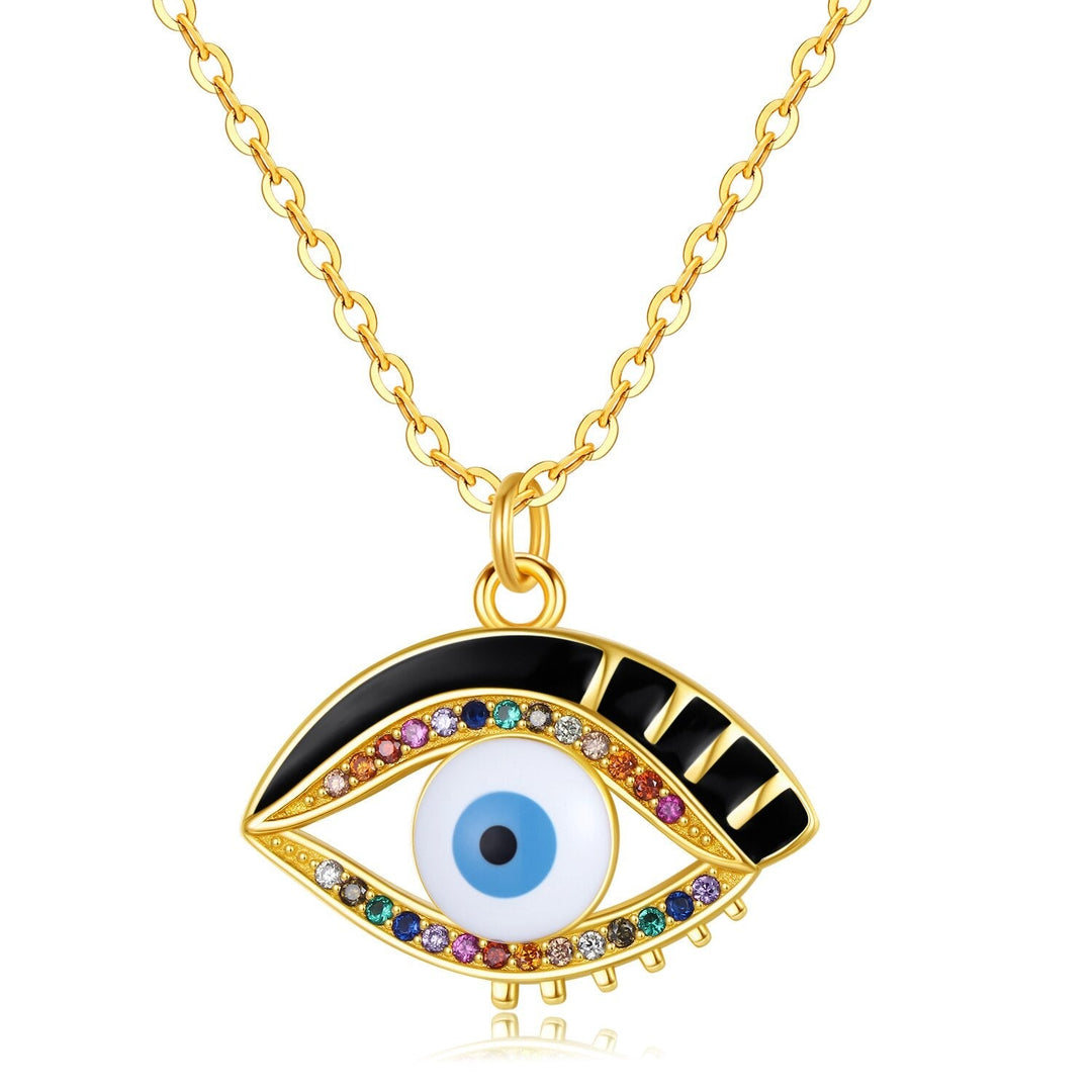 Wee Luxury Silver Necklaces Style 5 / 45cm Blue Resin Evil Eye Sterling Silver Necklace - Trendy Pendant for Women