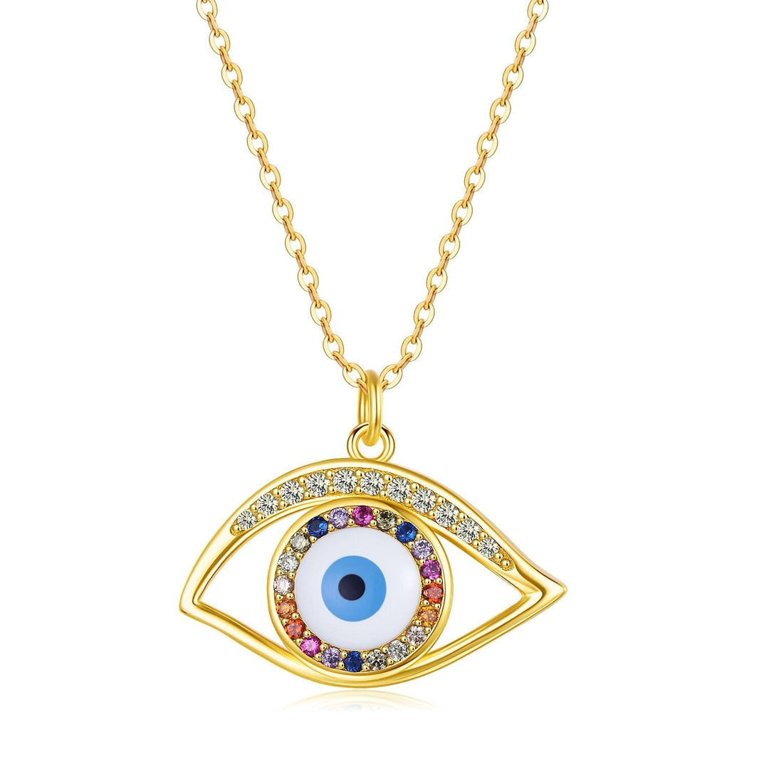 Wee Luxury Silver Necklaces Style 7 / 45cm Blue Resin Evil Eye Sterling Silver Necklace - Trendy Pendant for Women