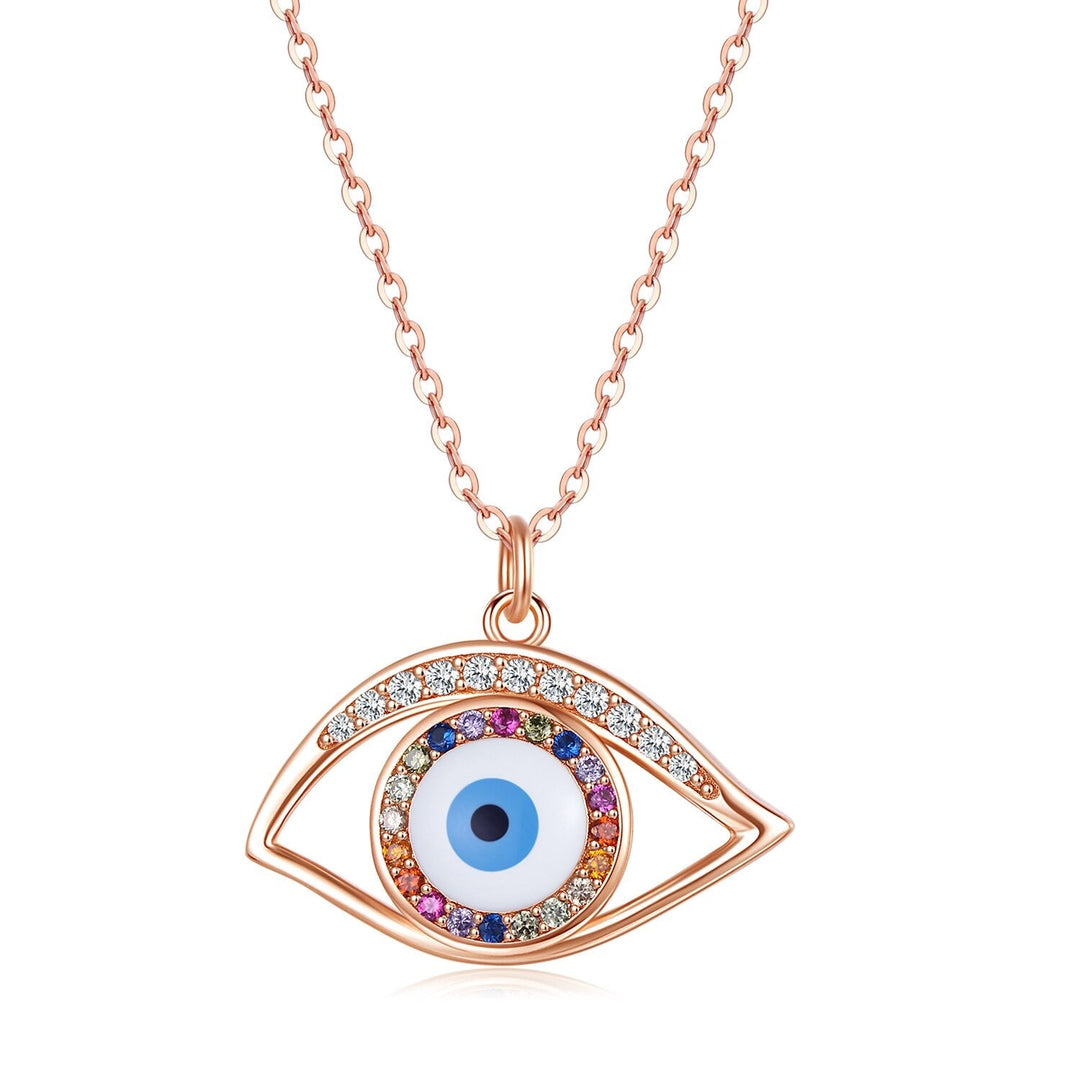 Wee Luxury Silver Necklaces Style 8 / 45cm Blue Resin Evil Eye Sterling Silver Necklace - Trendy Pendant for Women