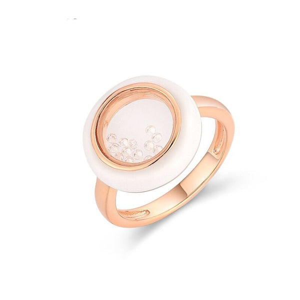 Wee Luxury Silver Rings 5 / Rose Gold Personality Zirconium Rose Gold White Silver Ring