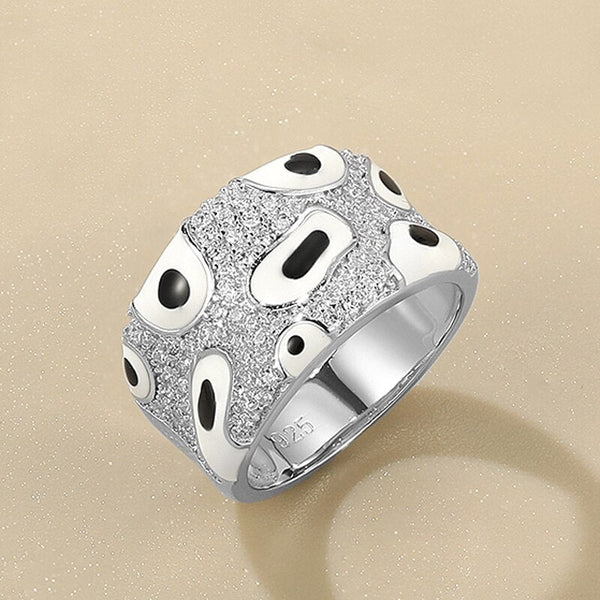 Wee Luxury Silver Rings Leopard Sparkling Sterling Silver Rings For Women