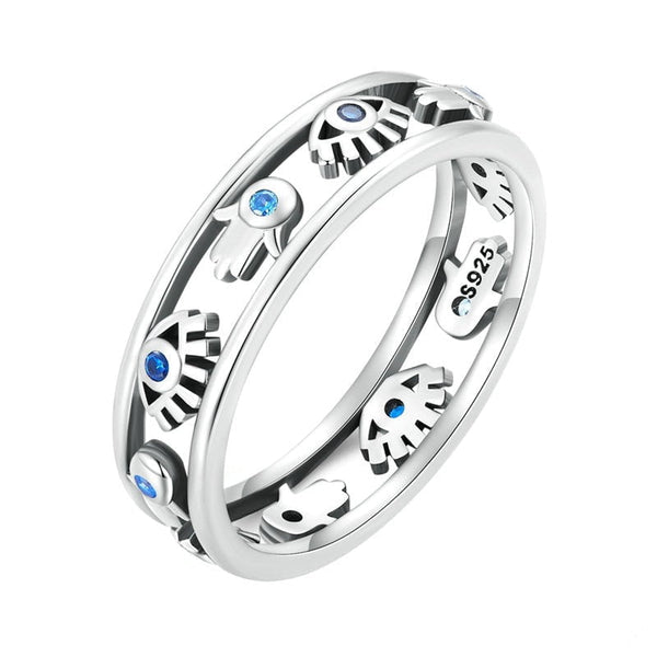 Wee Luxury Silver Rings 6 925 Sterling Silver Evil Eye Finger Ring For Women