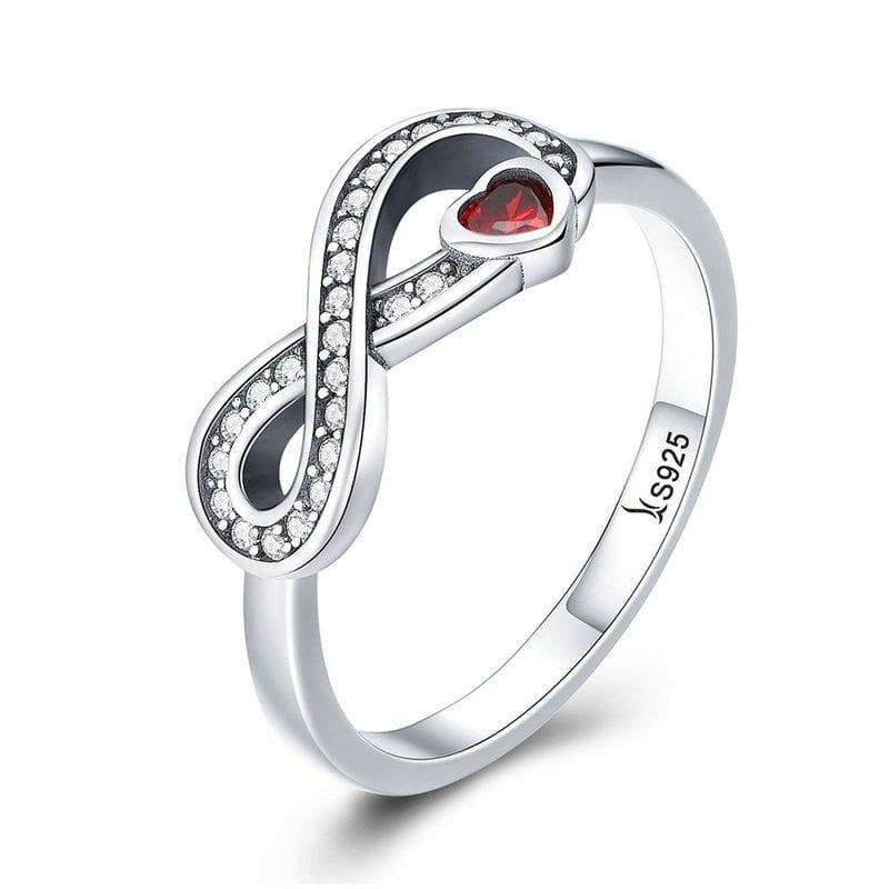 Wee Luxury Silver Rings 6 Sterling Silver Infinity Love Forever Heart Ring