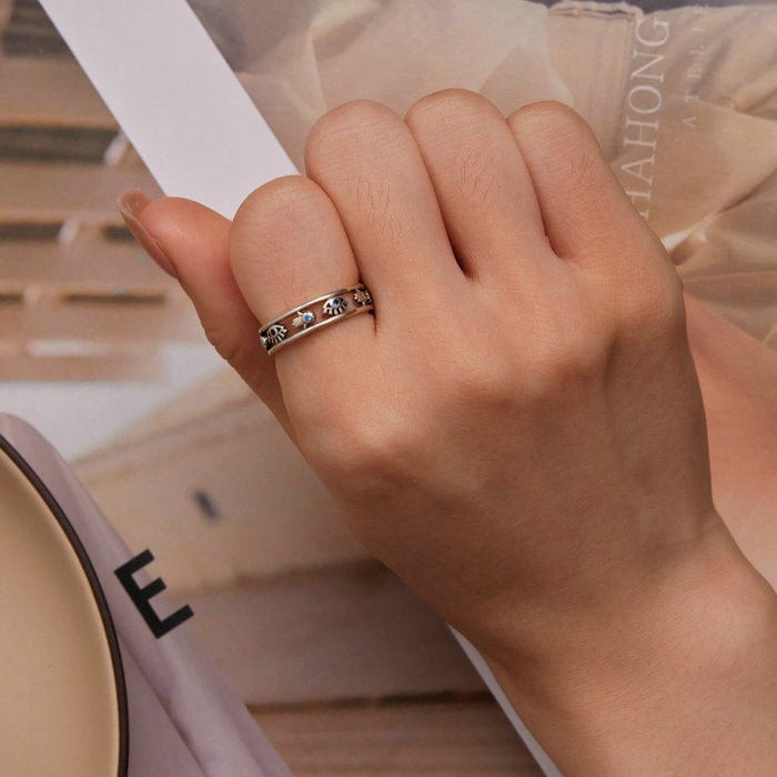 Wee Luxury Silver Rings 925 Sterling Silver Evil Eye Finger Ring For Women