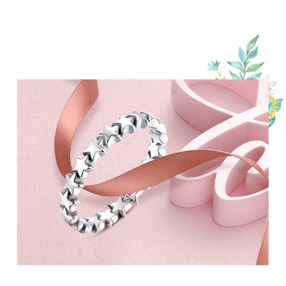 Wee Luxury Silver Rings Fashion Genuine Silver 925 Star Ring For Women