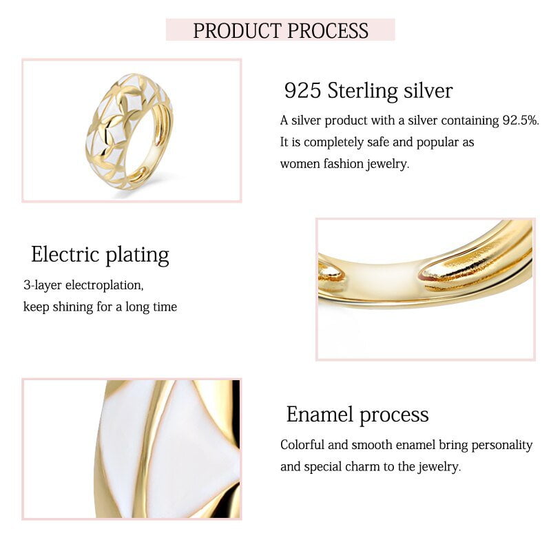 Wee Luxury Silver Rings Geometry Design Colour Enamel Sterling Silver Rings