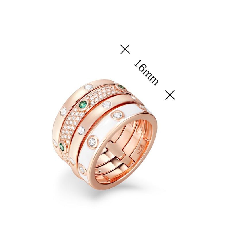 Wee Luxury Silver Rings High Quality Zirconium Green Silver Ring