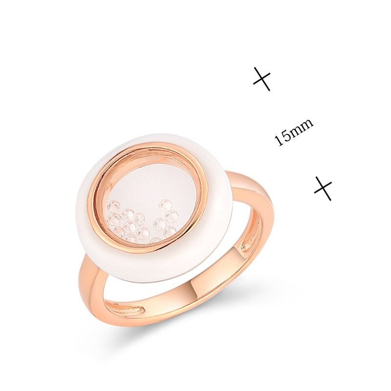 Wee Luxury Silver Rings Personality Zirconium Rose Gold White Silver Ring